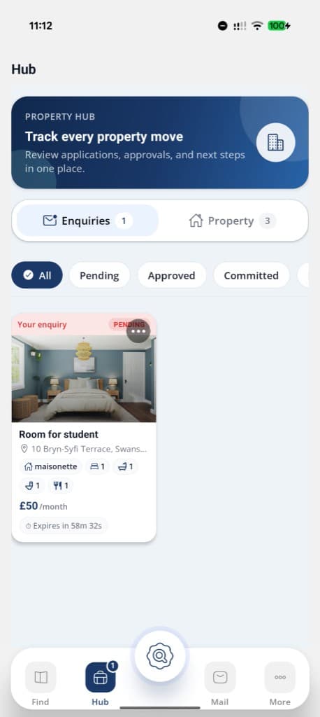 Property Hub with live enquiries